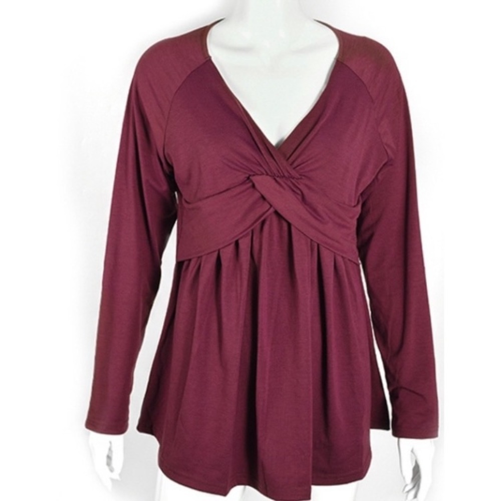 Women's Plus-Size Maternity V-neck Top
